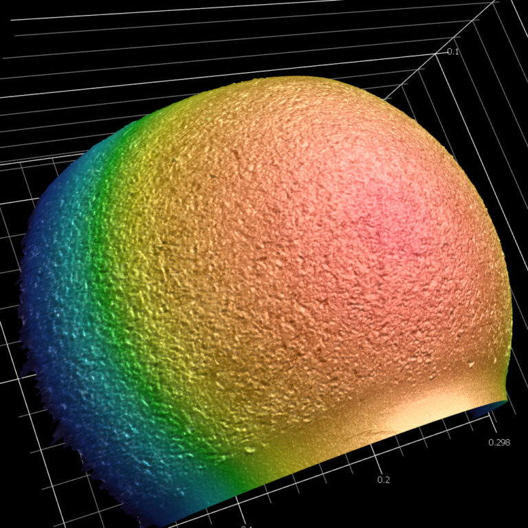 High resolution 3D surface roughness SA scan of a medical implant