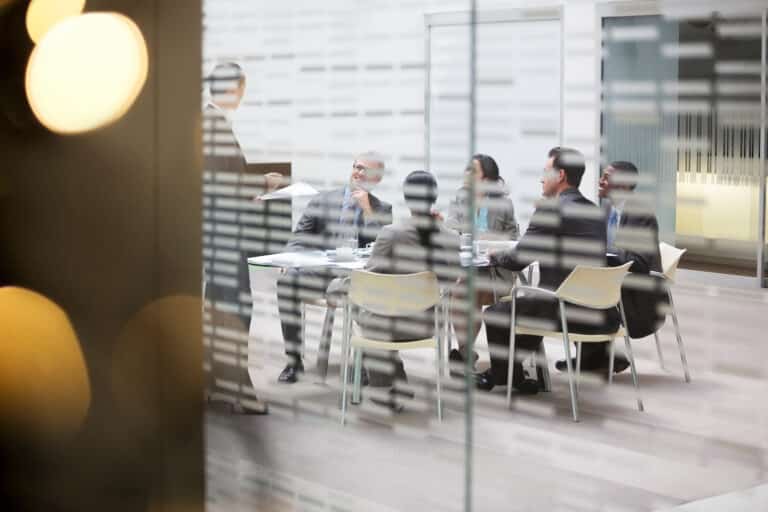 Business people meeting in conference room. Participant recruitment